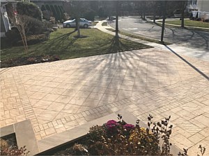 cambridge ledgestone 18x18 sandstone sand stone diamond 45 pattern landing brown wave planter driveway ledgestone paver driveway